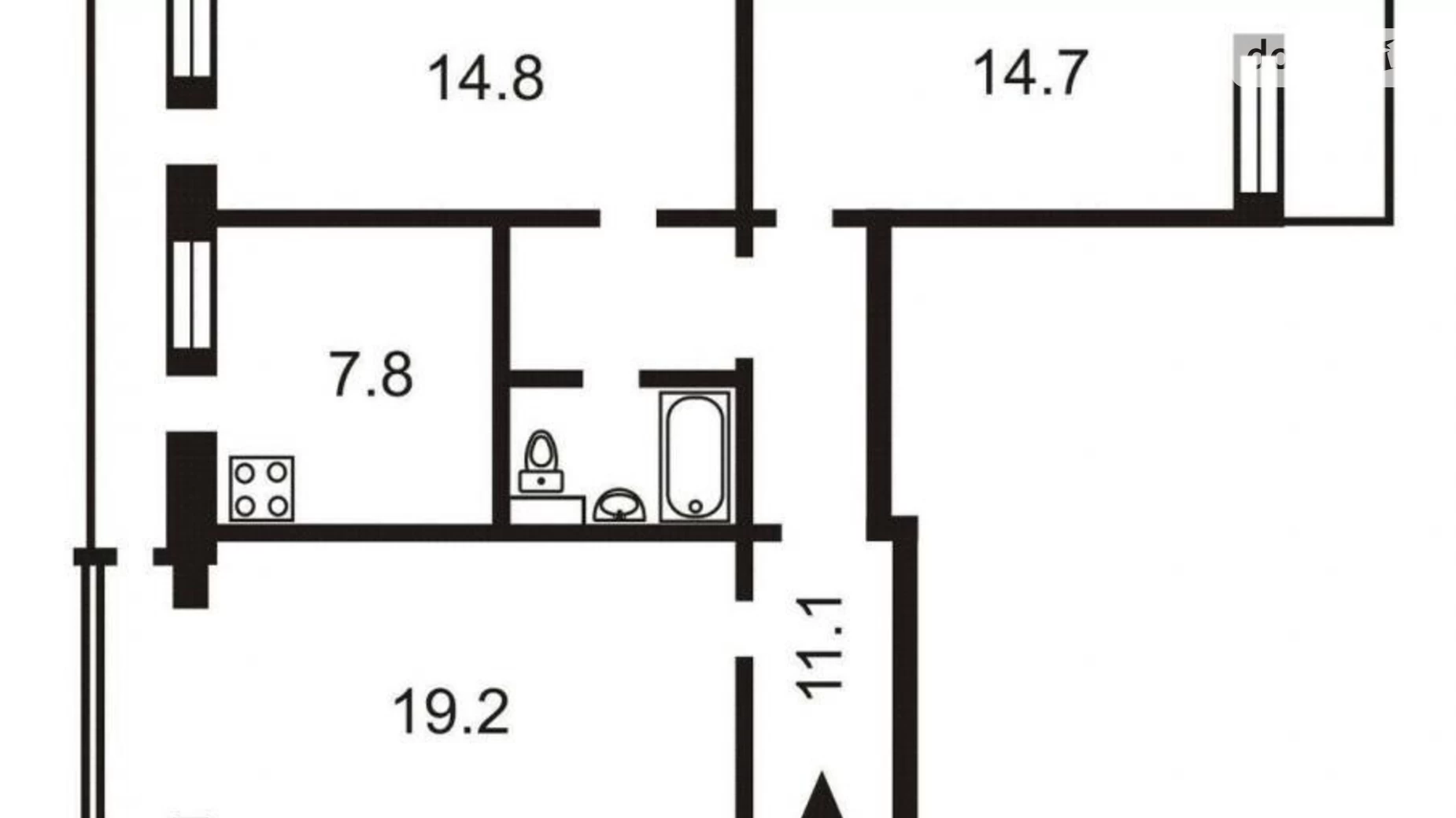 Продается 3-комнатная квартира 74 кв. м в Киеве, ул. Половецкая, 14