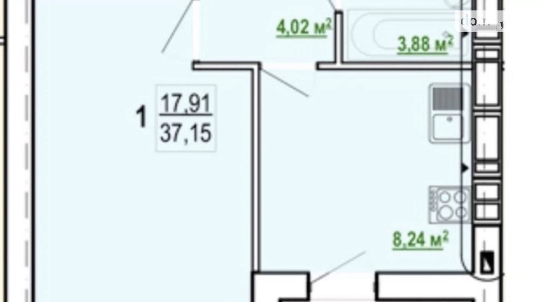 Продается 1-комнатная квартира 38 кв. м в Харькове, ул. Борткевича