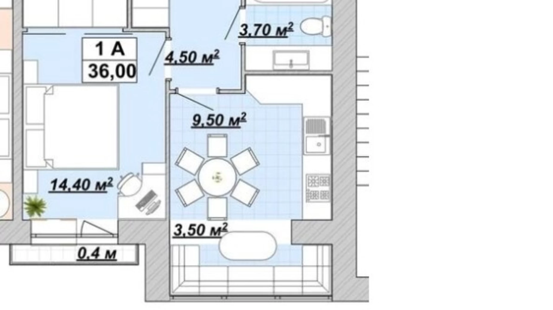 Продается 1-комнатная квартира 36 кв. м в Ивано-Франковске, ул. Княгинин - фото 3