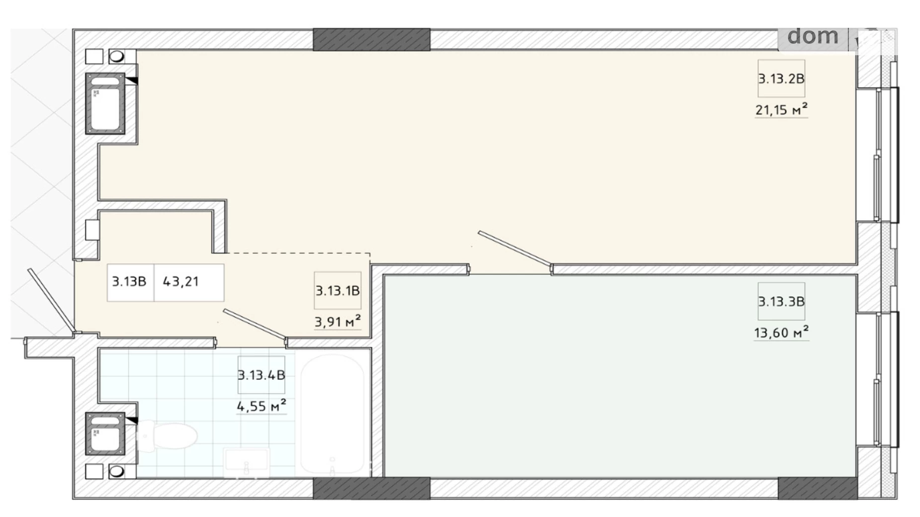 Продается 1-комнатная квартира 43.21 кв. м в Сокольниках, ул. Трускавецкая