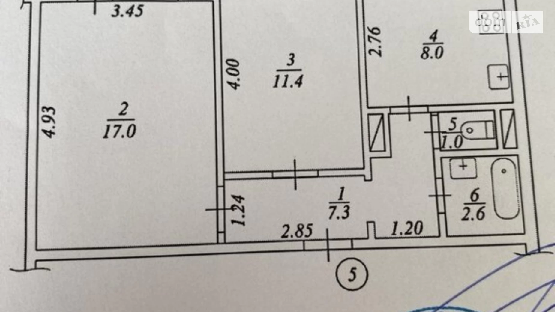 Продается 2-комнатная квартира 49 кв. м в Днепре, ул. Осенняя