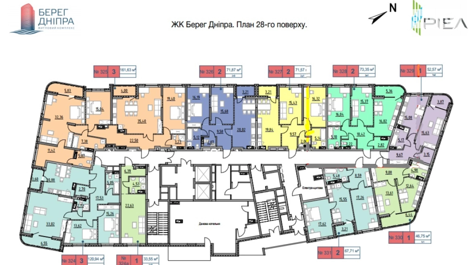 Продается 2-комнатная квартира 71.29 кв. м в Киеве, наб. Днепровская, 17В