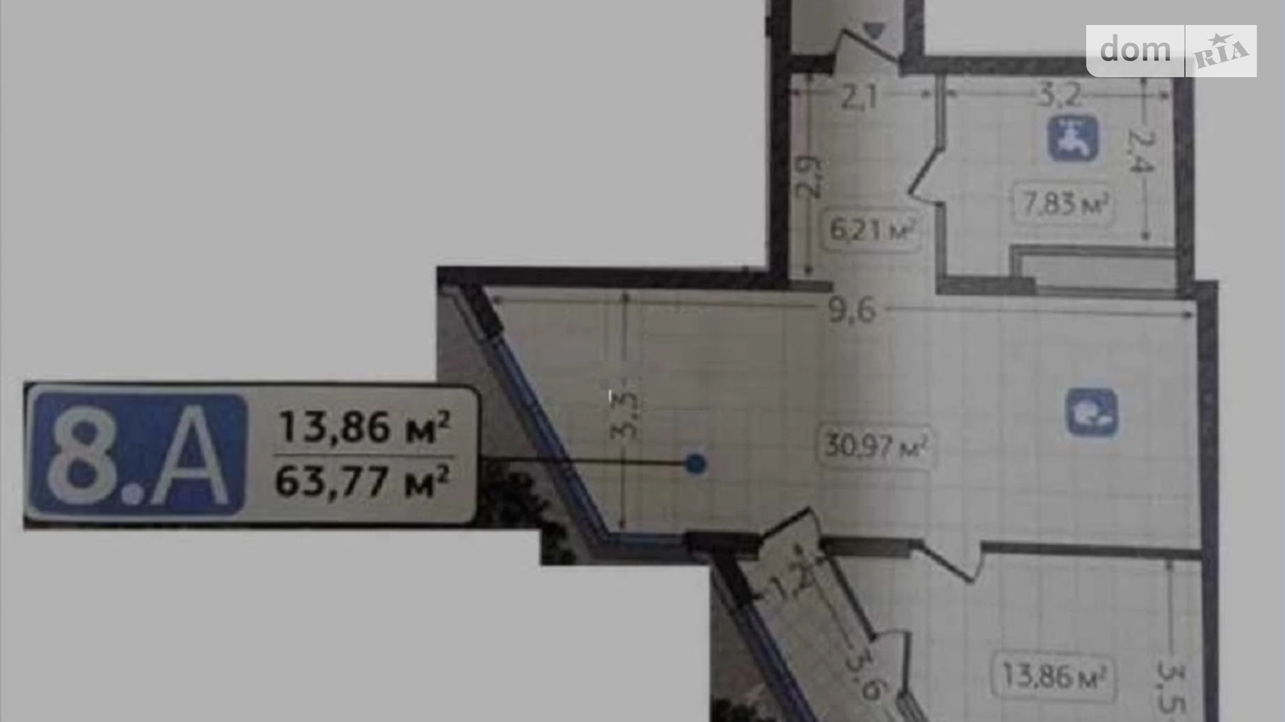 Продается 2-комнатная квартира 64 кв. м в Киеве, ул. Осокорская