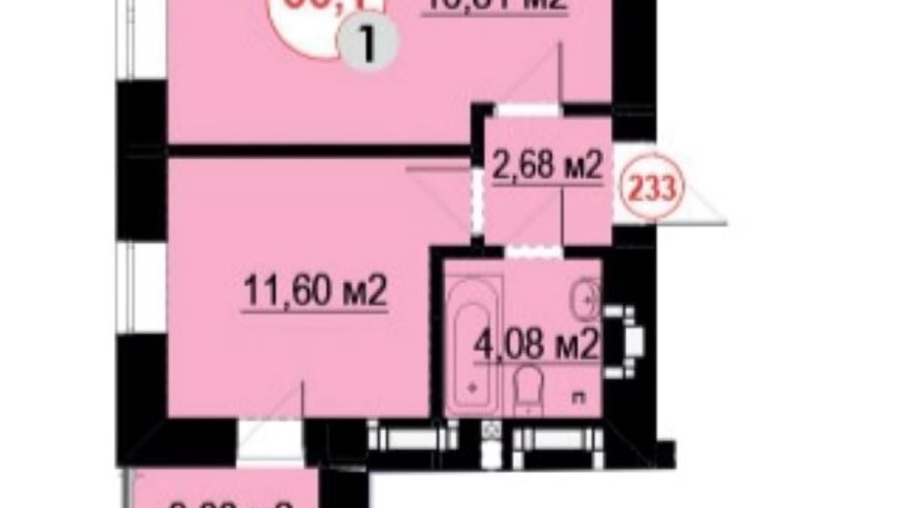 Продається 1-кімнатна квартира 35.1 кв. м у Івано-Франківську, вул. Гетьмана Івана Мазепи