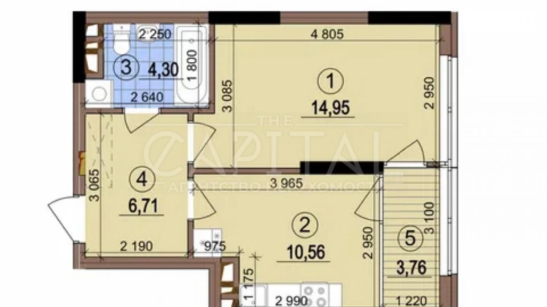 Продается 1-комнатная квартира 40.28 кв. м в Киеве, ул. Межевая, 10