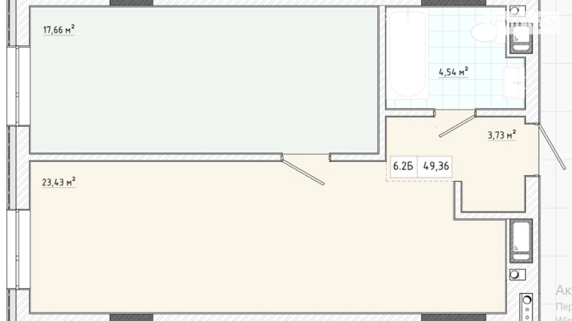 Продается 1-комнатная квартира 49.36 кв. м в Сокольниках, ул. Трускавецкая