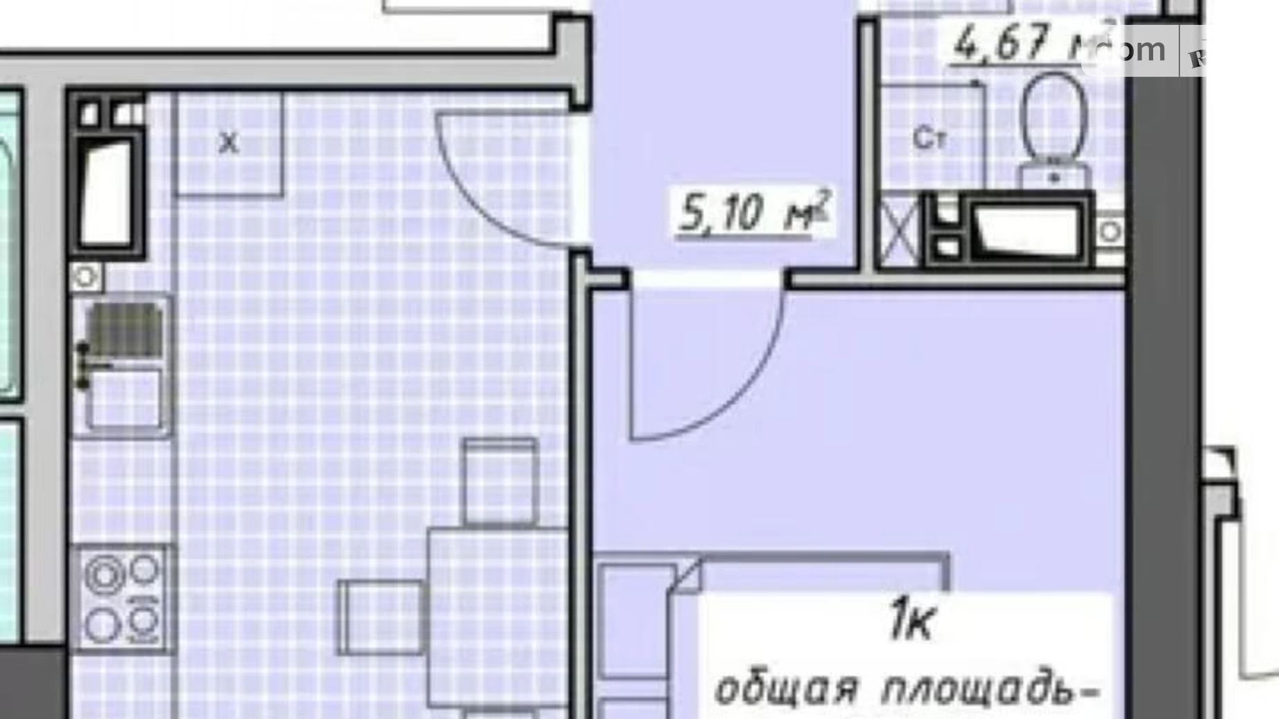 Продається 1-кімнатна квартира 37 кв. м у Одесі, пров. Курортний