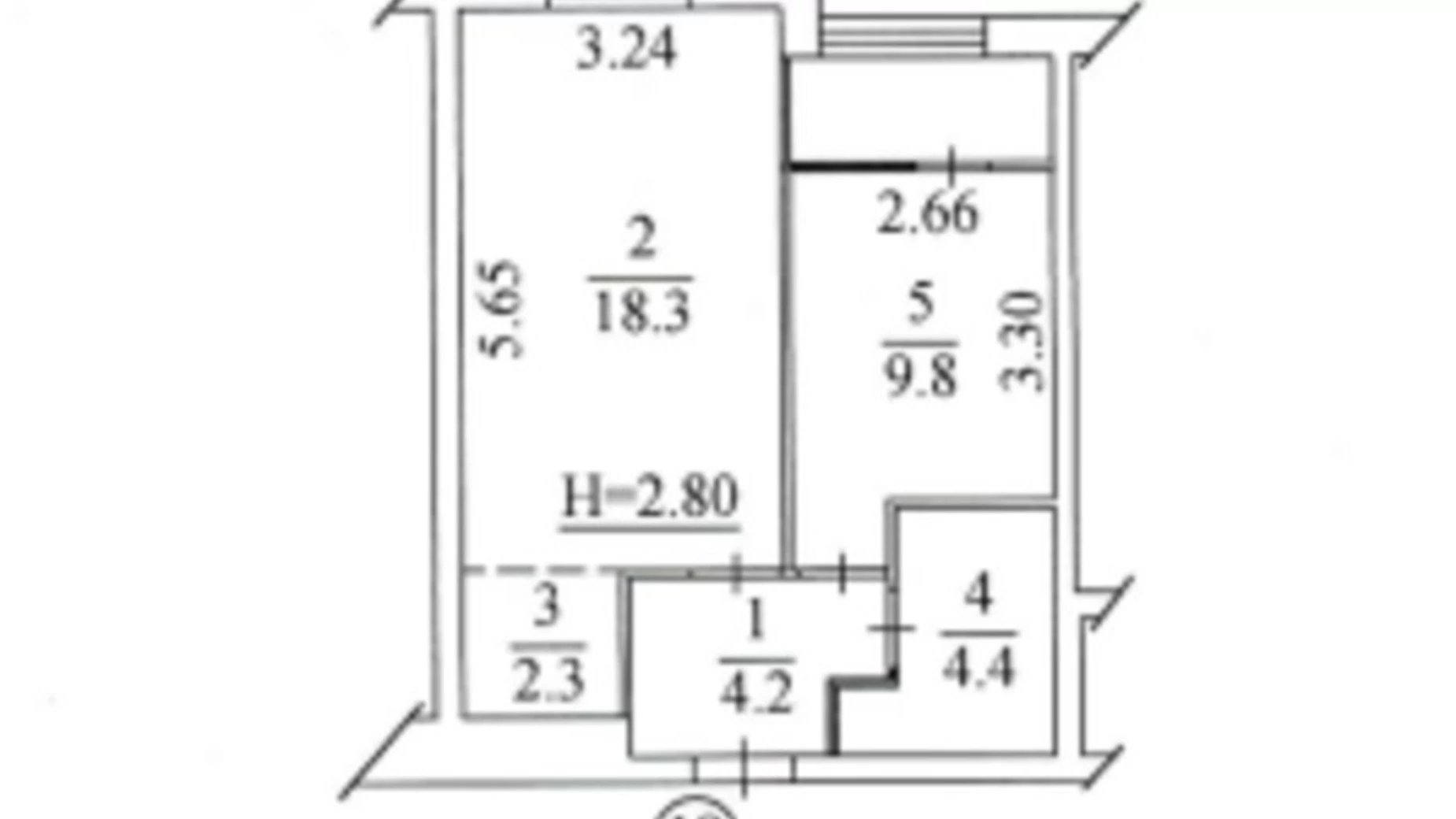 Продается 1-комнатная квартира 42.4 кв. м в Чабанах, ул. Юности, 4