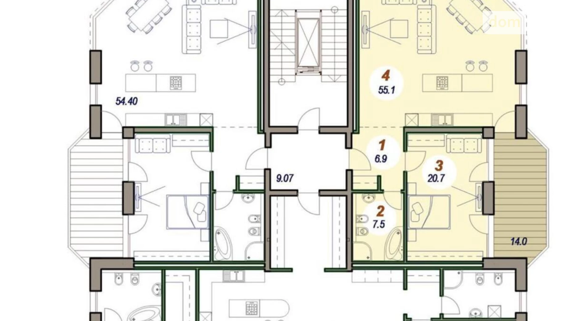 Продается 3-комнатная квартира 95 кв. м в Киеве, пер. Болсуновский(Мичурина), 19Б - фото 4