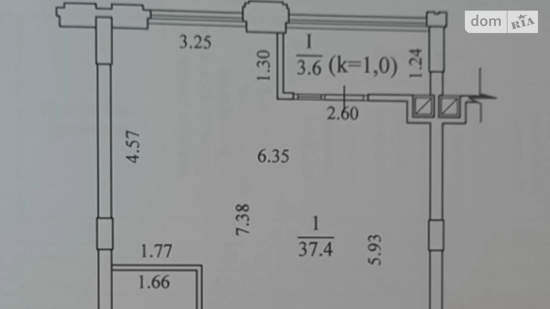 Продається 1-кімнатна квартира 45 кв. м у Дніпрі, вул. Костомарівська, 1А