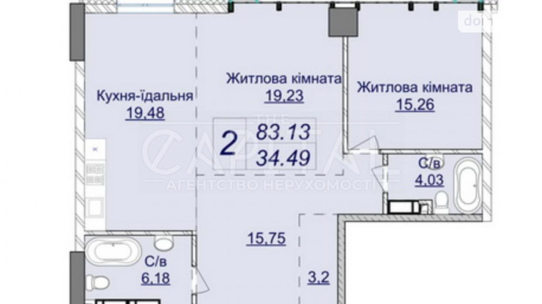 Продається 2-кімнатна квартира 83 кв. м у Києві, вул. Андрія Верхогляда(Драгомирова), 18А