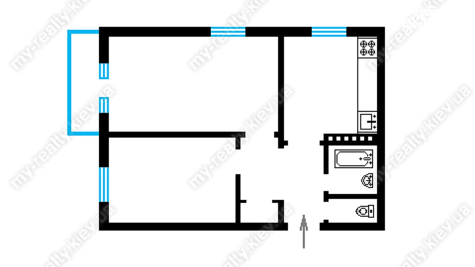 Продается 2-комнатная квартира 45 кв. м в Киеве, ул. Ушинского, 12 - фото 2