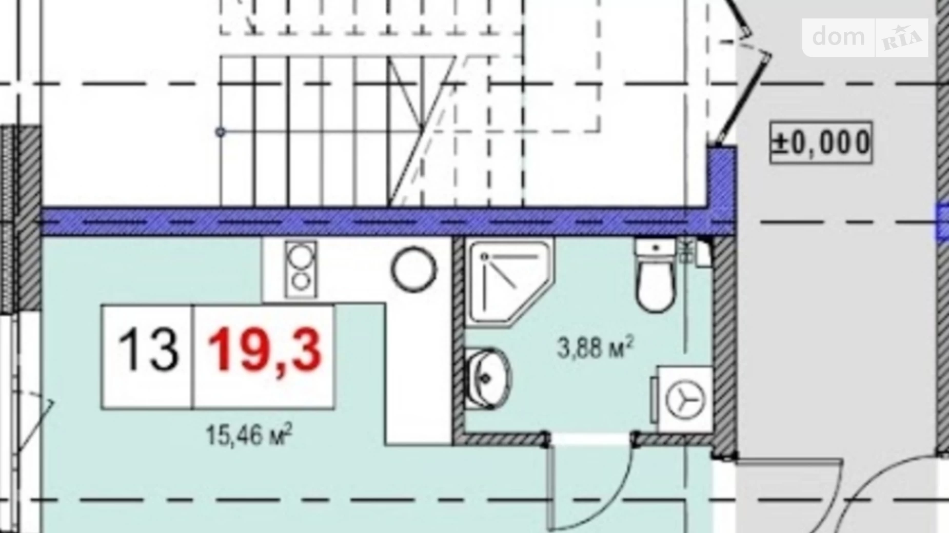 Продається 1-кімнатна квартира 19.3 кв. м у Києві, вул. Скіфська, 12