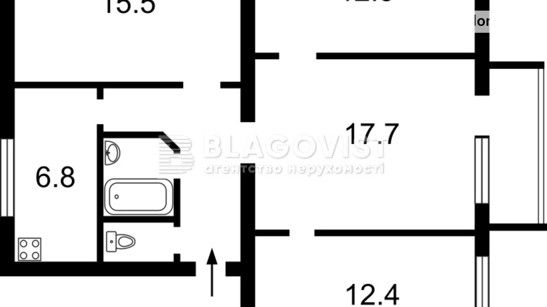 Продается 3-комнатная квартира 75.4 кв. м в Киеве, бул. Леси Украинки, 9