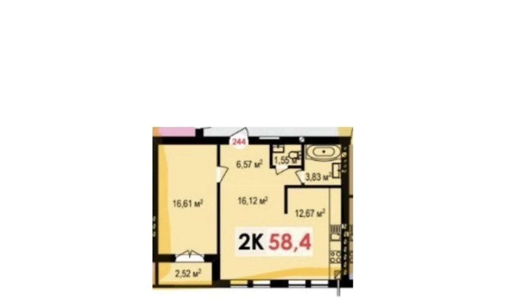 Продається 2-кімнатна квартира 58.4 кв. м у Івано-Франківську, вул. Юліана Пелеша(Крайківського)