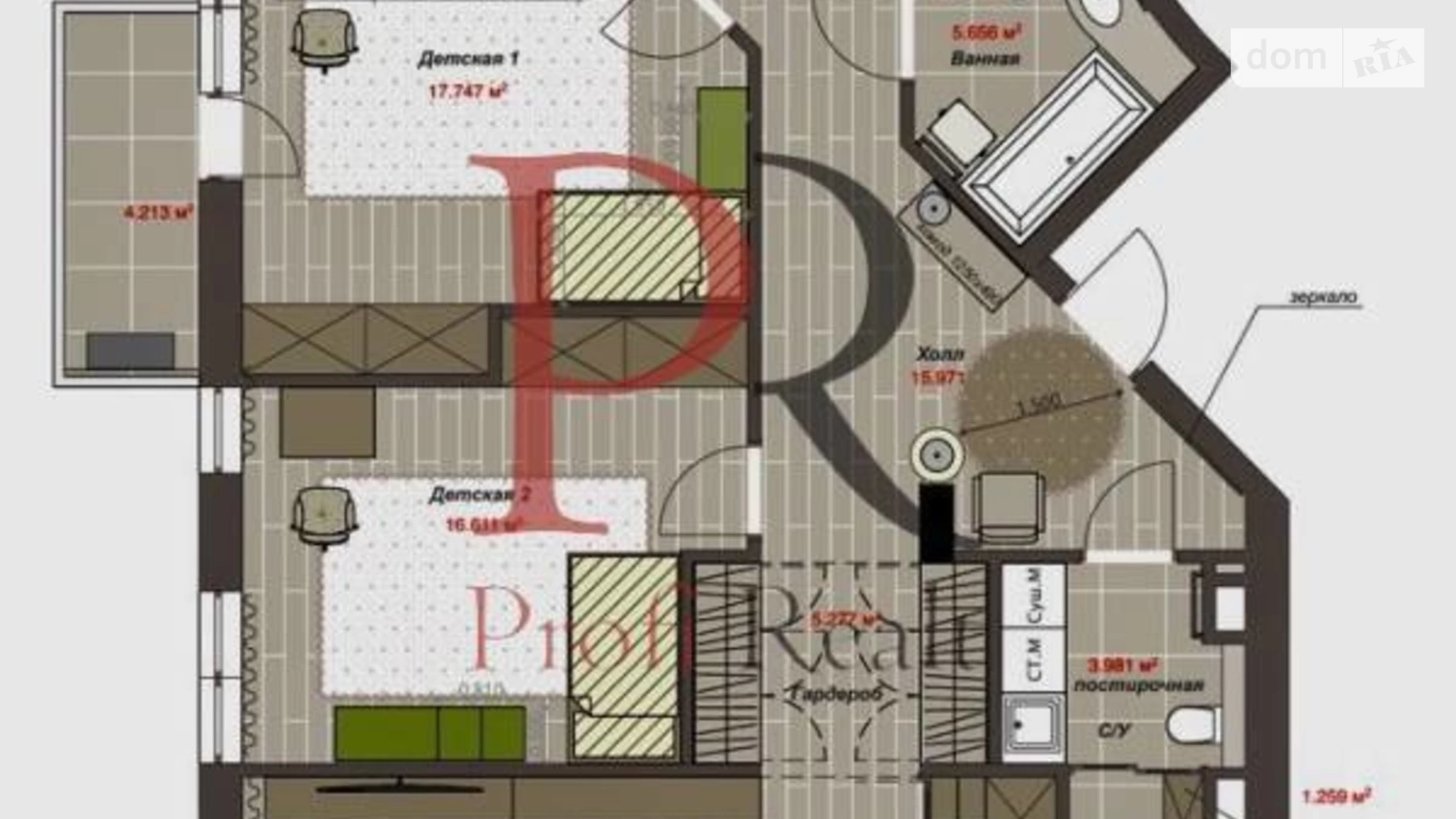 Продается 3-комнатная квартира 138 кв. м в Киеве, ул. Бульварно-Кудрявская, 21