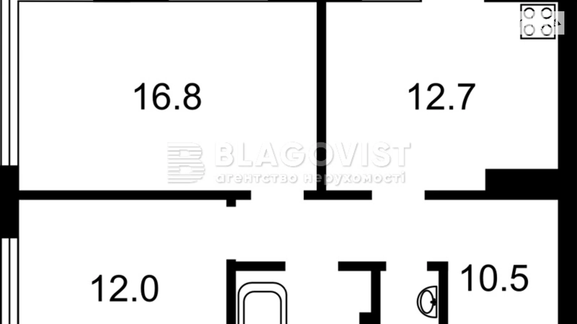 Продается 2-комнатная квартира 63 кв. м в Киеве, ул. Елены Пчилки, 3Д