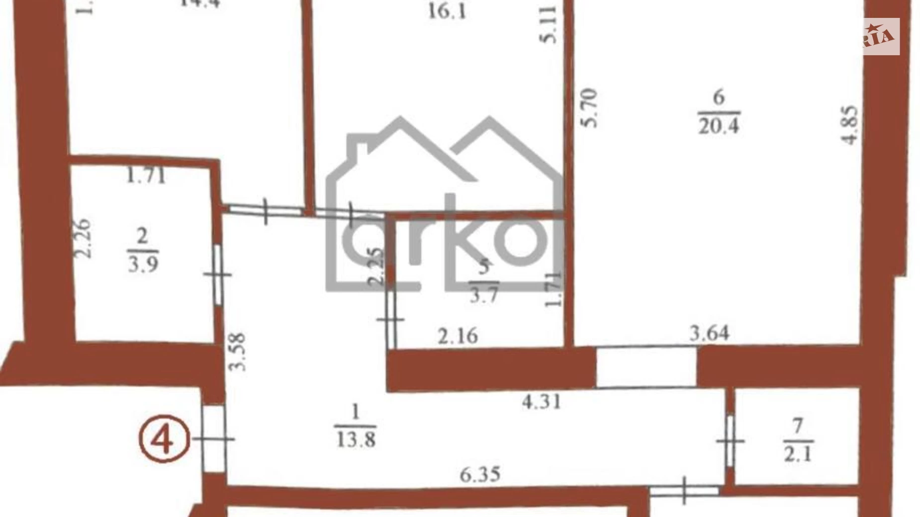 3-комнатная квартира 90.1 кв. м в Тернополе, ул. Станислава Монюшко(Монюшко), 9 - фото 2