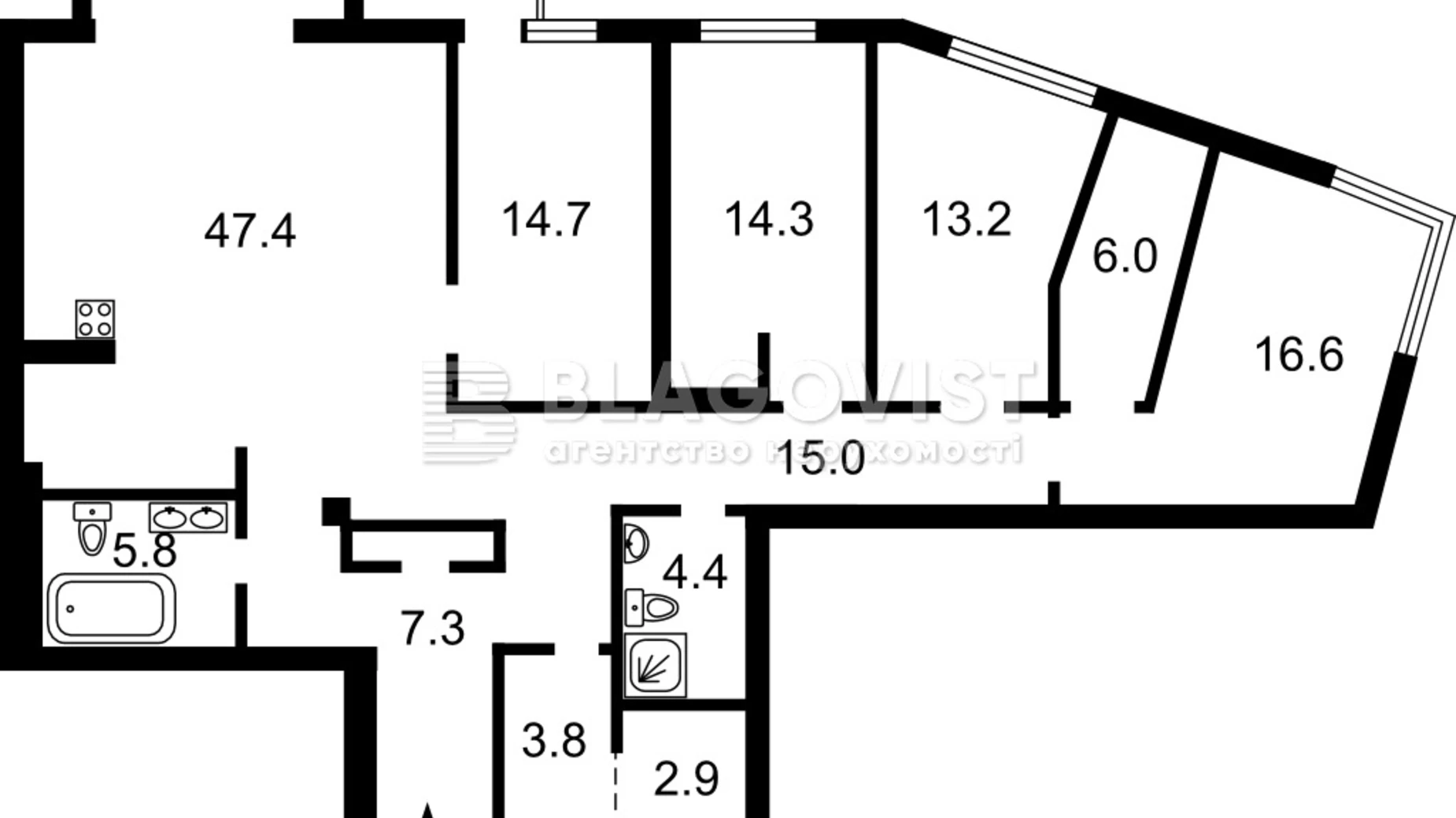 Продается 4-комнатная квартира 150 кв. м в Киеве, ул. Белорусская, 36А - фото 2