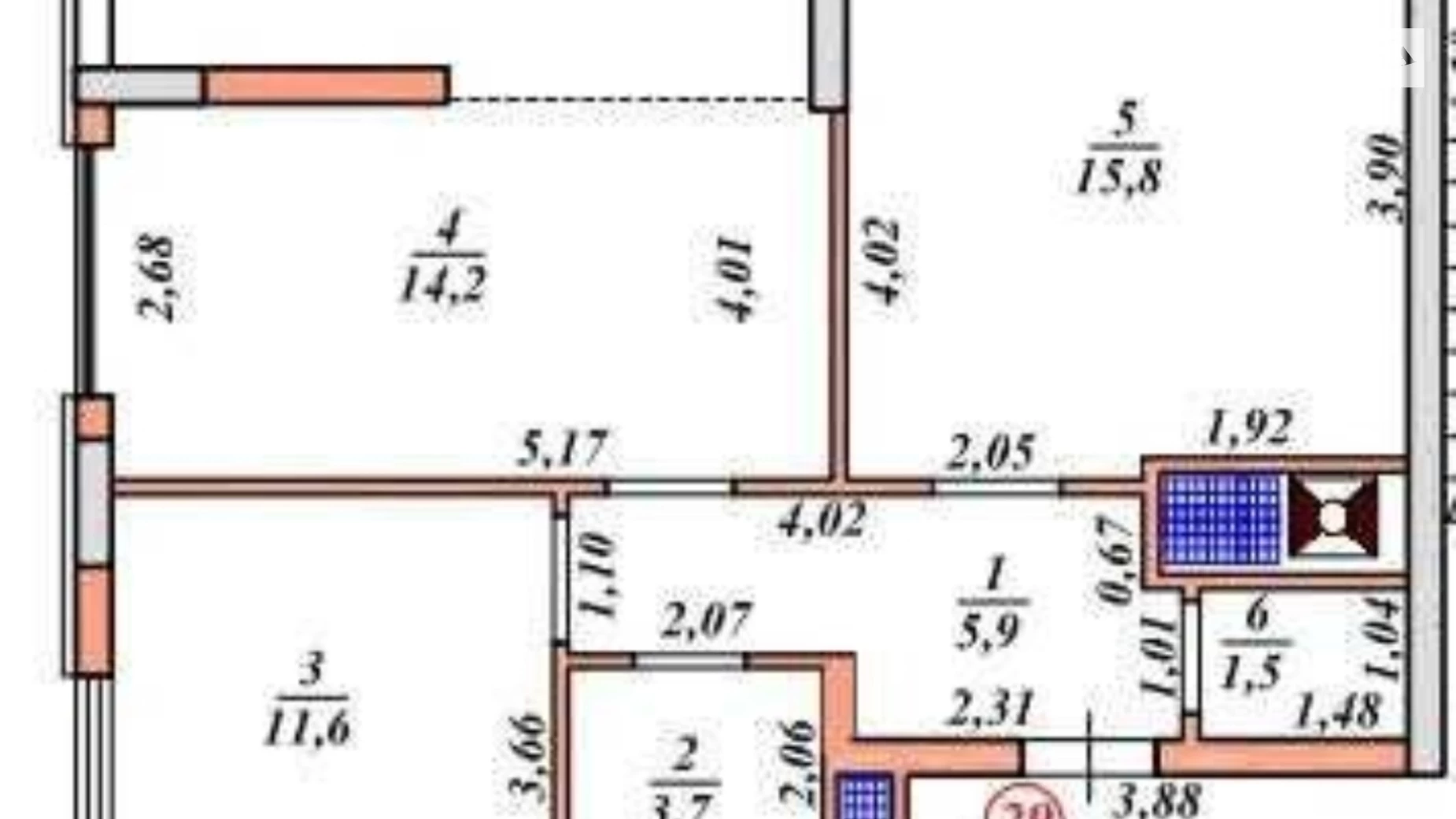 Продается 2-комнатная квартира 59 кв. м в Черновцах, ул. Киевская