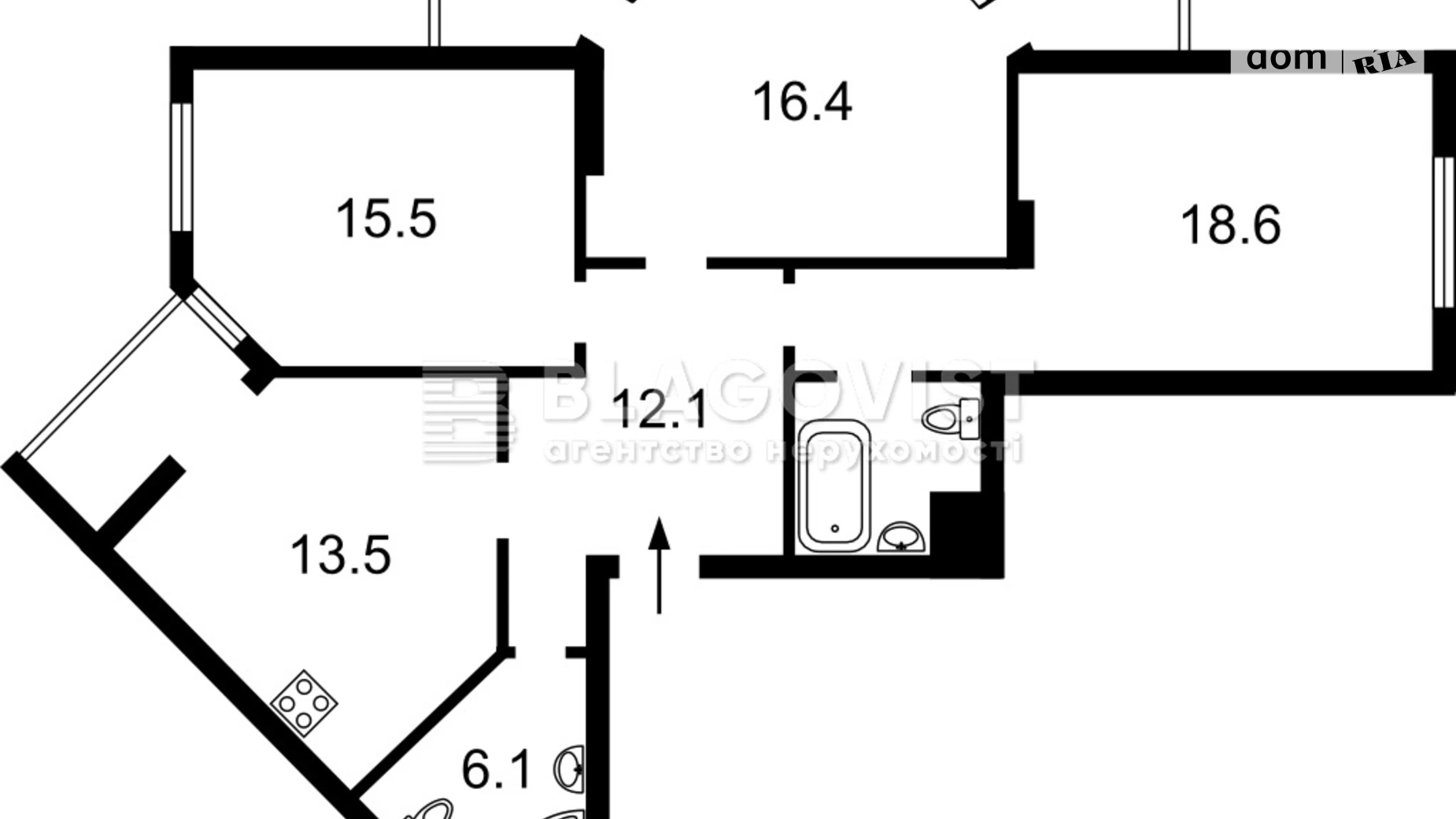 Продается 3-комнатная квартира 90 кв. м в Киеве, ул. Вышгородская, 45 - фото 2