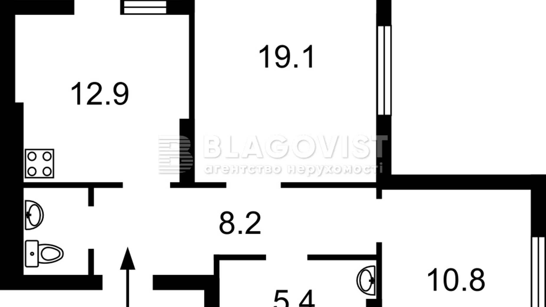 Продается 2-комнатная квартира 60 кв. м в Киеве, ул. Кадетский Гай, 10