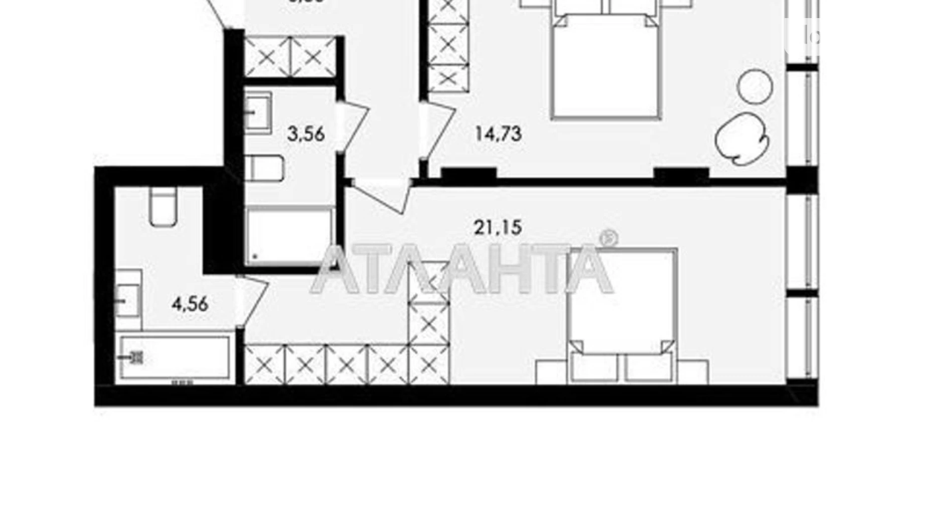 Продается 2-комнатная квартира 75.05 кв. м в Львове, ул. Замарстиновская