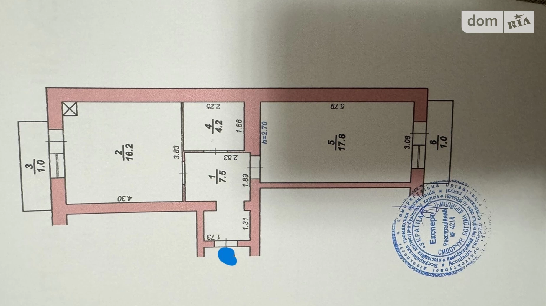 Продается 1-комнатная квартира 47.7 кв. м в Хмельницком, цена: 30000 $ - фото 2