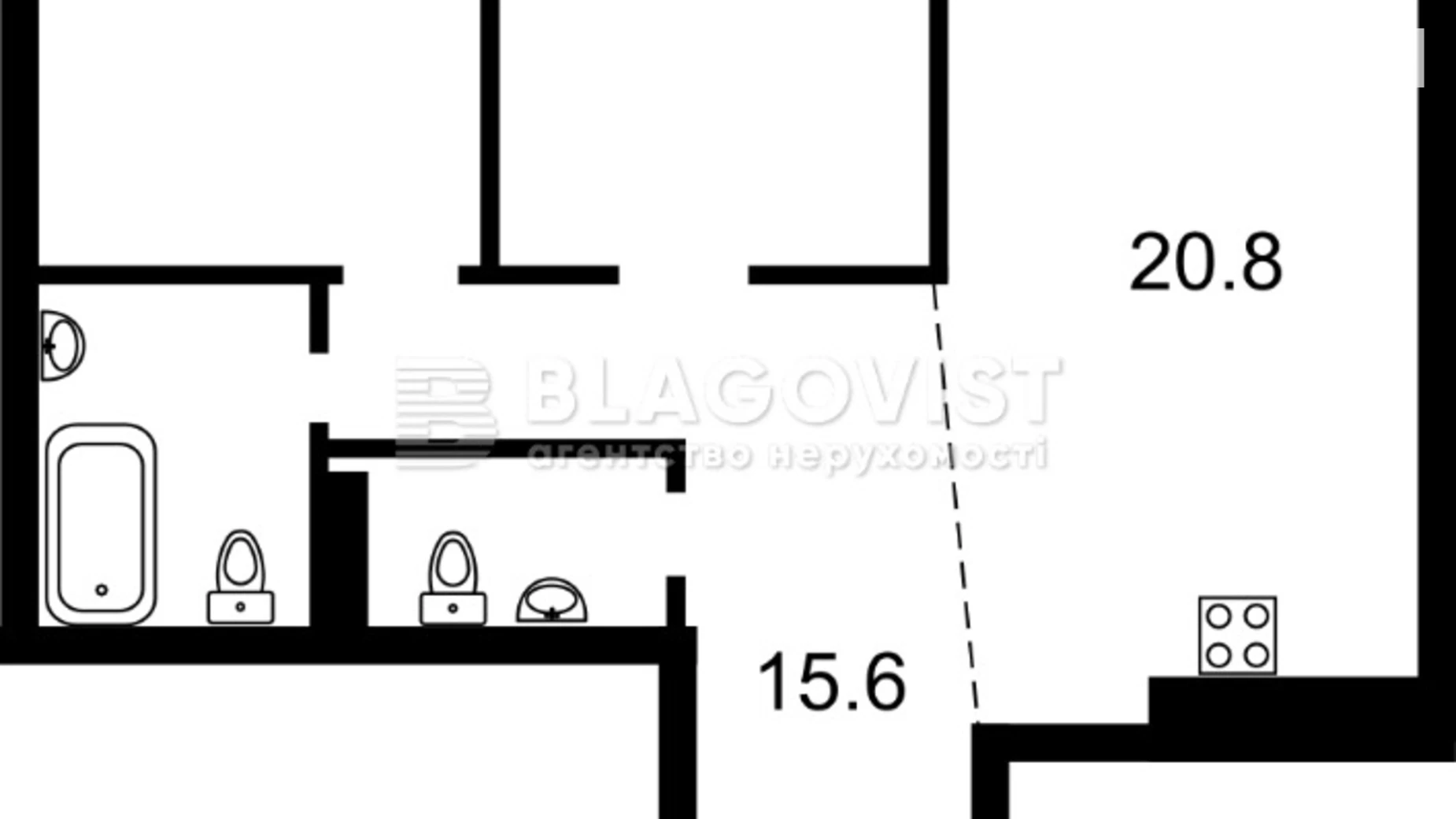 Продается 2-комнатная квартира 76 кв. м в Киеве, ул. Ивана Выговского(Маршала Гречко), 40/12