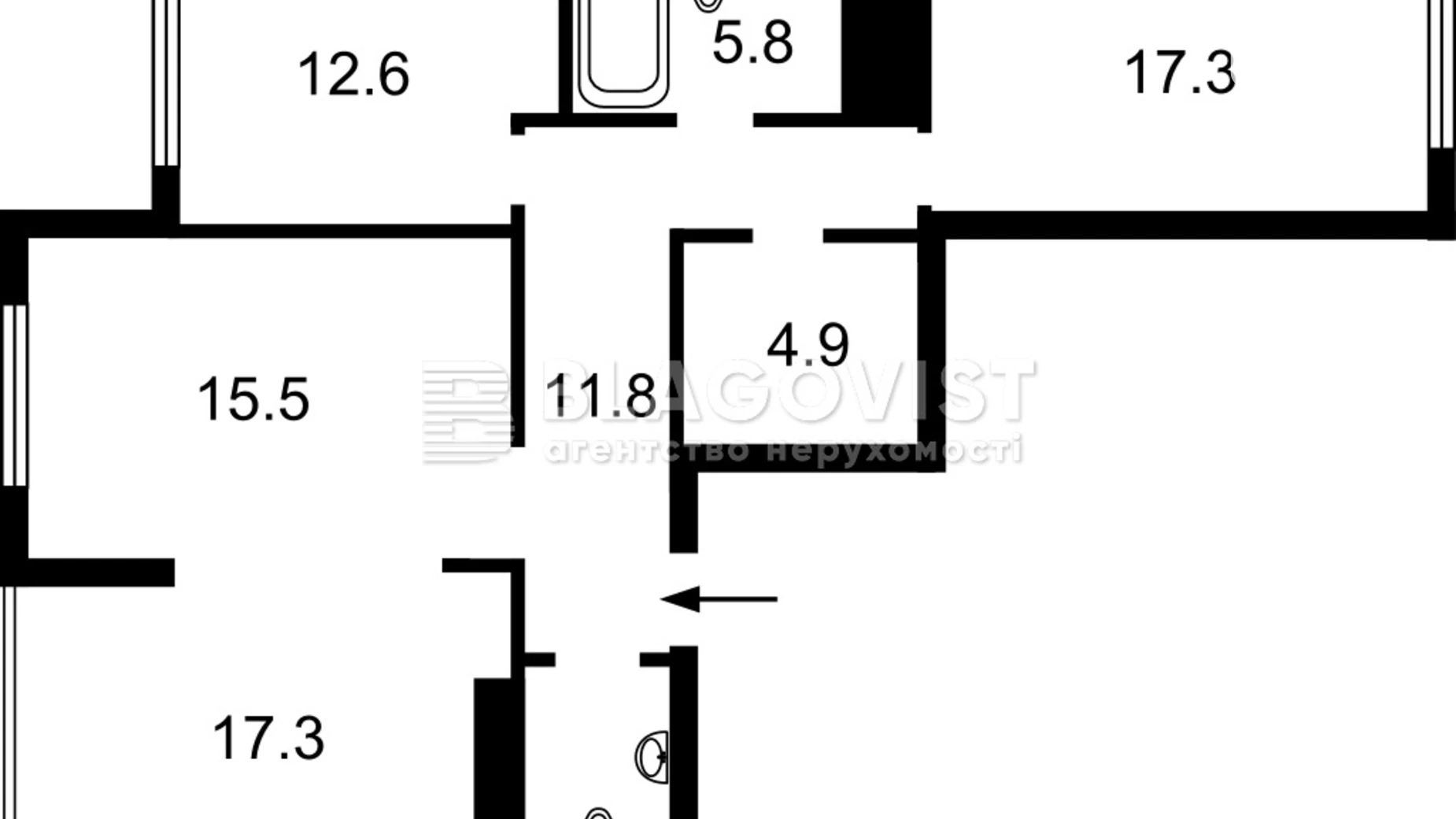 Продается 3-комнатная квартира 89 кв. м в Киеве, ул. Тираспольская, 54