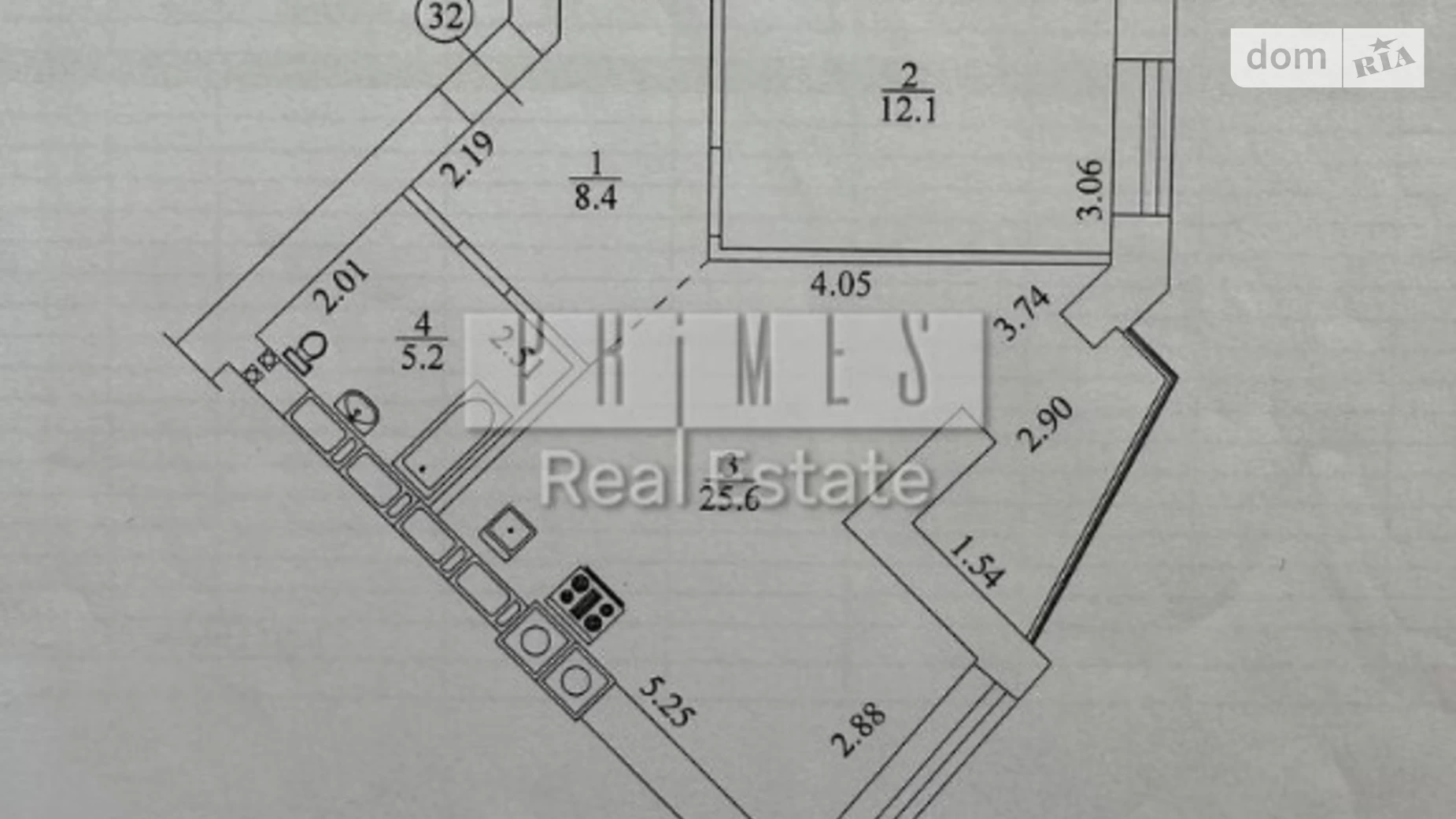 Продається 1-кімнатна квартира 51 кв. м у Києві, вул. Радистів, 34