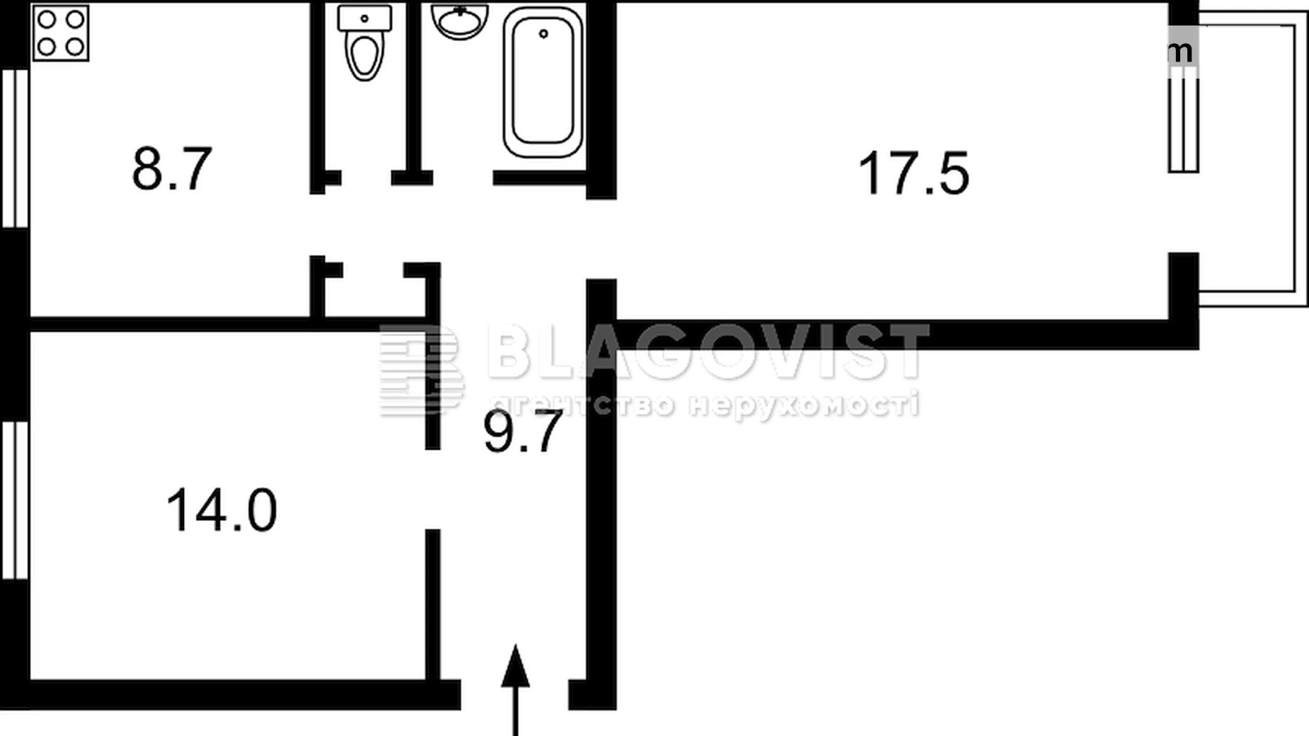 Продается 2-комнатная квартира 55.2 кв. м в Киеве, просп. Воздушных Сил(Воздухофлотский), 50/2 - фото 2