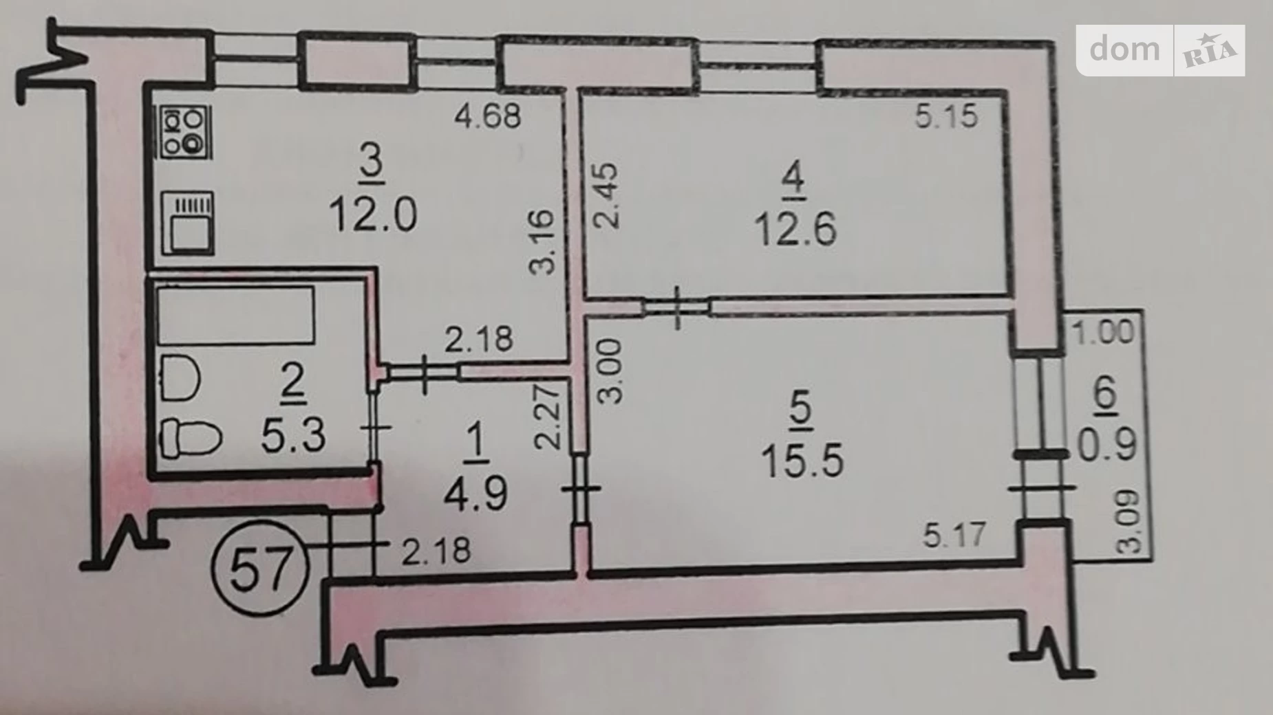 Продається 2-кімнатна квартира 51.1 кв. м у Миколаєві, вул. Миколаївська