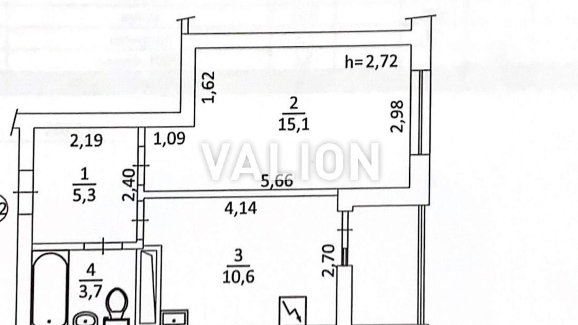 Продается 1-комнатная квартира 38.5 кв. м в Киеве, ул. Николая Гулака, 4