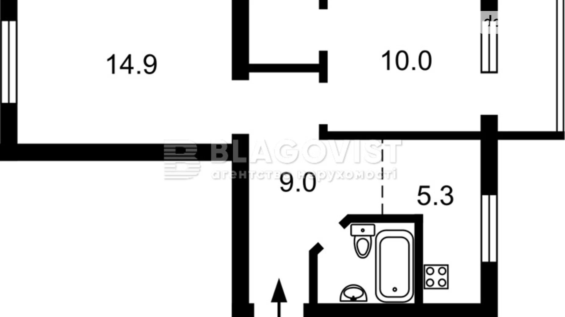 Продается 2-комнатная квартира 46 кв. м в Киеве, ул. Зодчих, 16