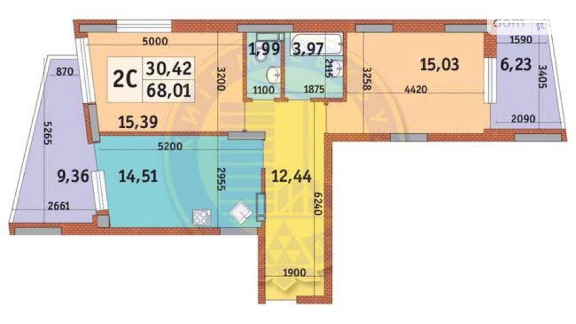 Продается 2-комнатная квартира 68 кв. м в Киеве, ул. Богатырская, 4