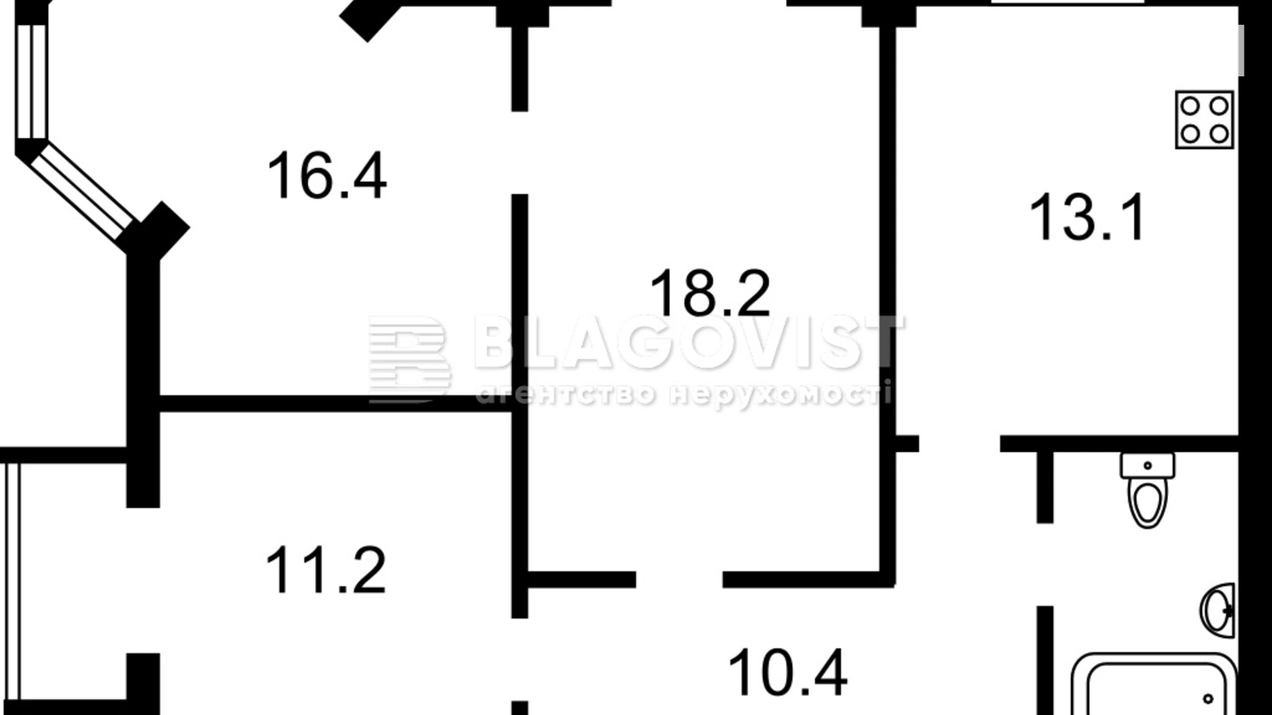 Продается 3-комнатная квартира 82 кв. м в Киеве, ул. Крещатик, 23