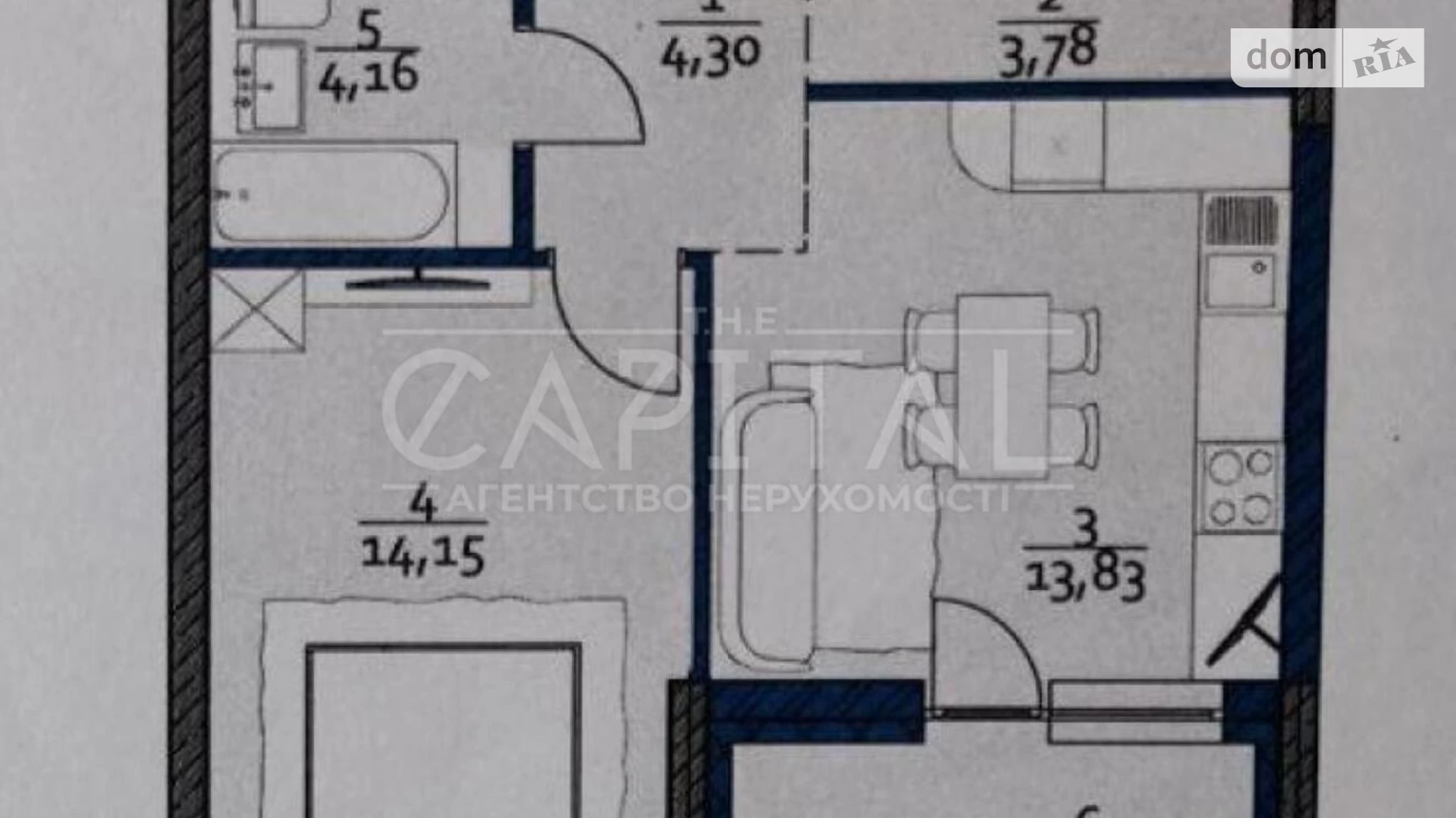 Продается 1-комнатная квартира 42.79 кв. м в Киеве, ул. Семьи Кульженков, 22 - фото 2