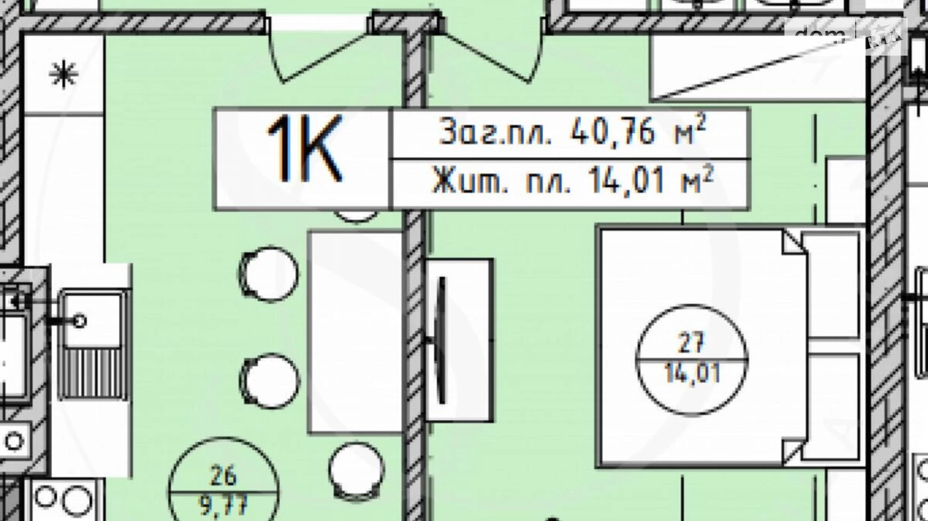 Продается 1-комнатная квартира 41 кв. м в Львове, ул. Вулецкая