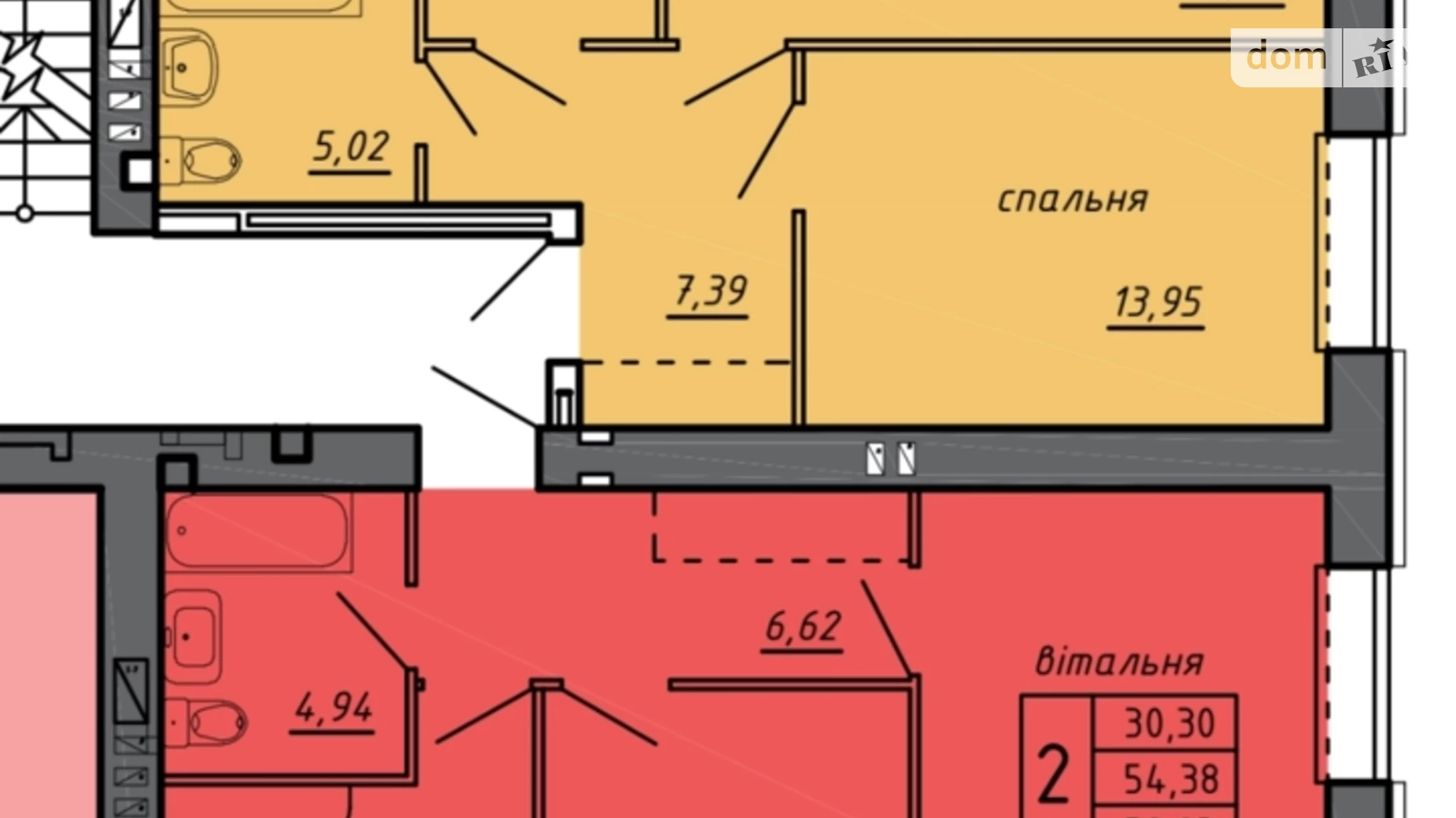 2-кімнатна квартира 64 кв. м у Тернополі, вул. 15-го Квітня - фото 2