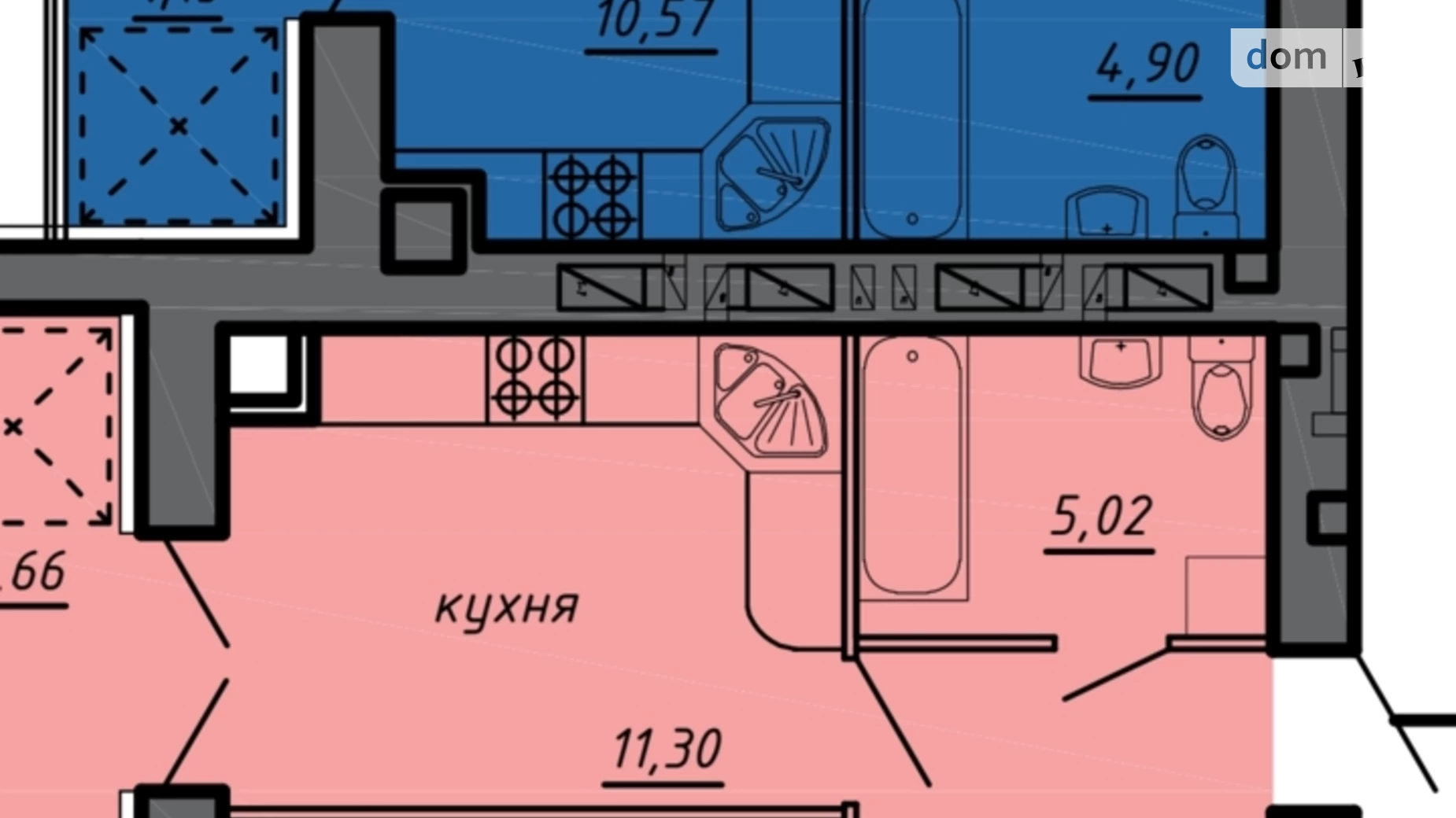 1-комнатная квартира 45.44 кв. м в Тернополе, цена: 1022400 грн - фото 2
