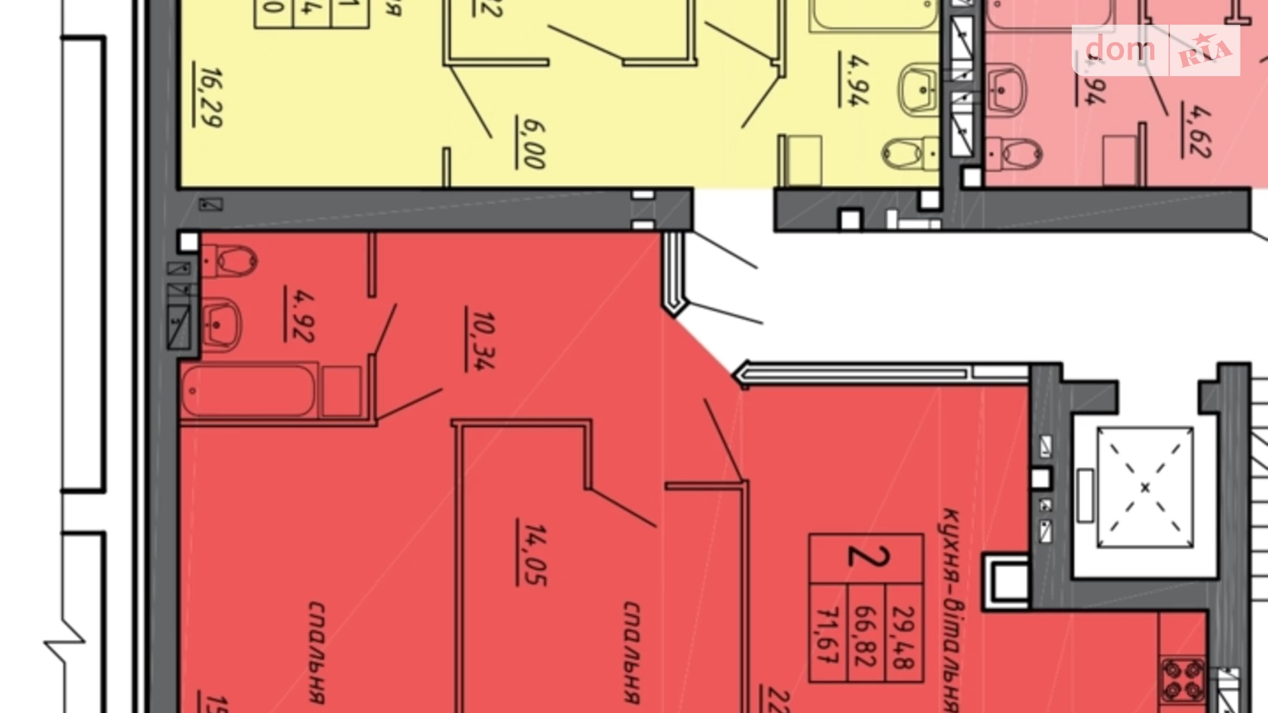 2-комнатная квартира 57 кв. м в Тернополе, цена: 1339500 грн - фото 3