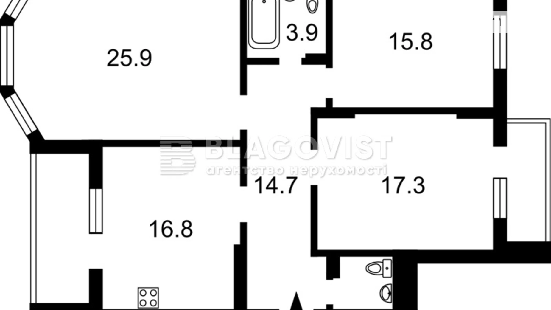 Продається 3-кімнатна квартира 103 кв. м у Києві, вул. Миколи Амосова, 4 - фото 2