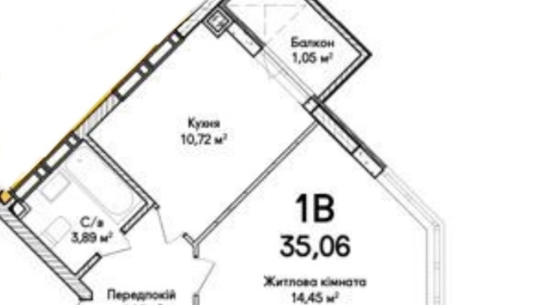 Продается 1-комнатная квартира 35.5 кв. м в Ирпене, ул. Достоевского, 18