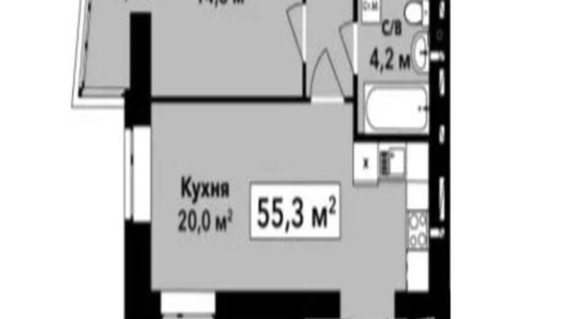 Продается 1-комнатная квартира 55 кв. м в Хмельницком, ул. Подольская