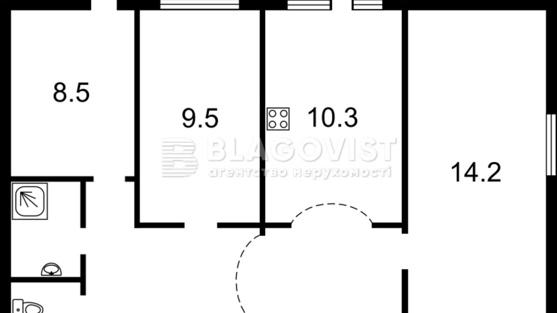 Продается 3-комнатная квартира 72 кв. м в Киеве, просп. Воскресенский(Перова), 54 - фото 2