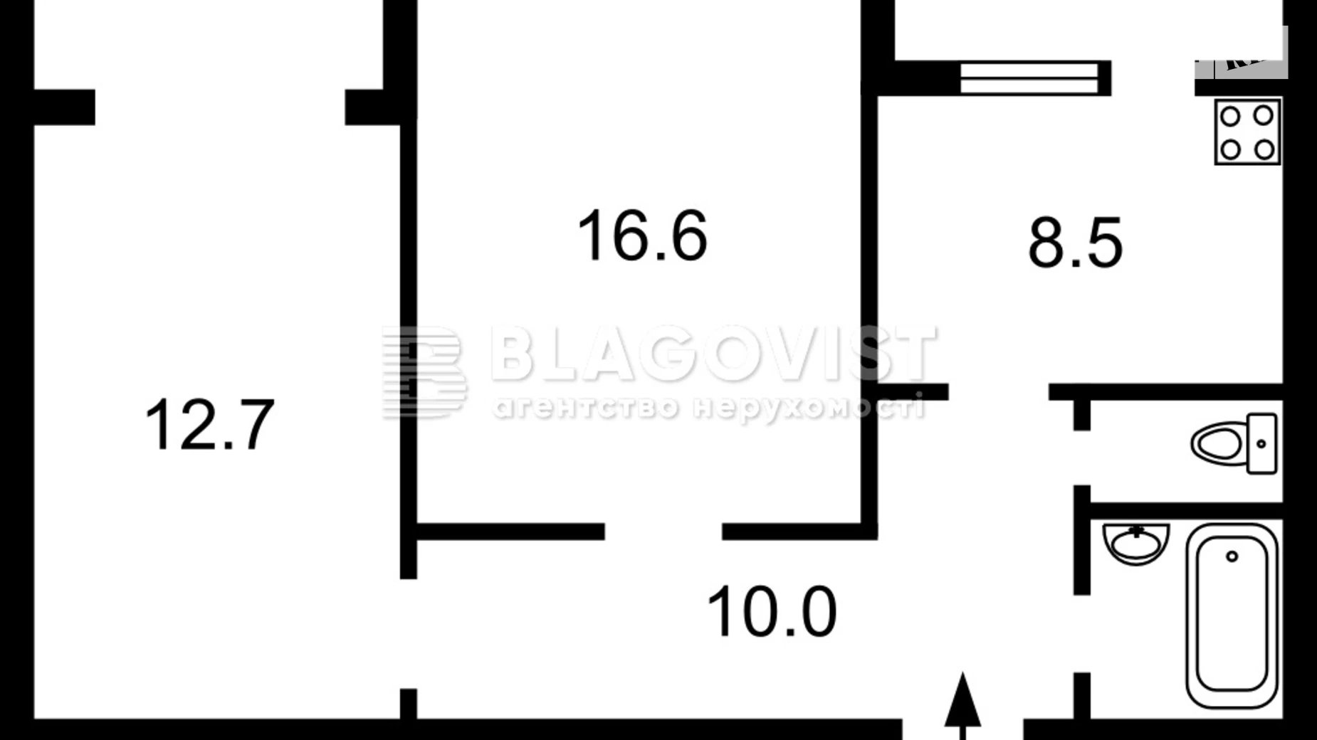 Продається 2-кімнатна квартира 54 кв. м у Києві, вул. Олександра Довженка, 16В