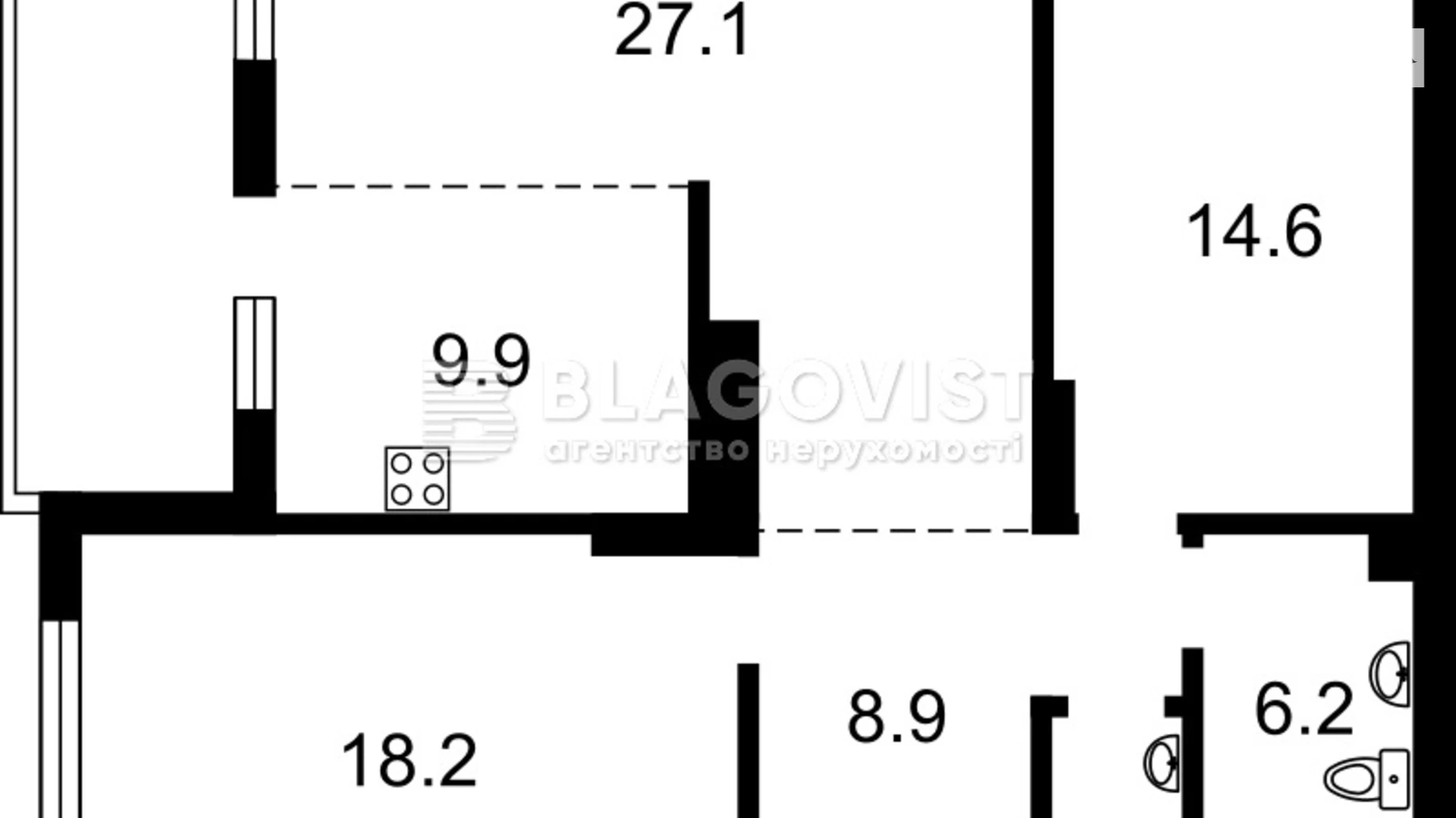 Продается 3-комнатная квартира 90 кв. м в Киеве, ул. Анатолия Петрицкого, 17