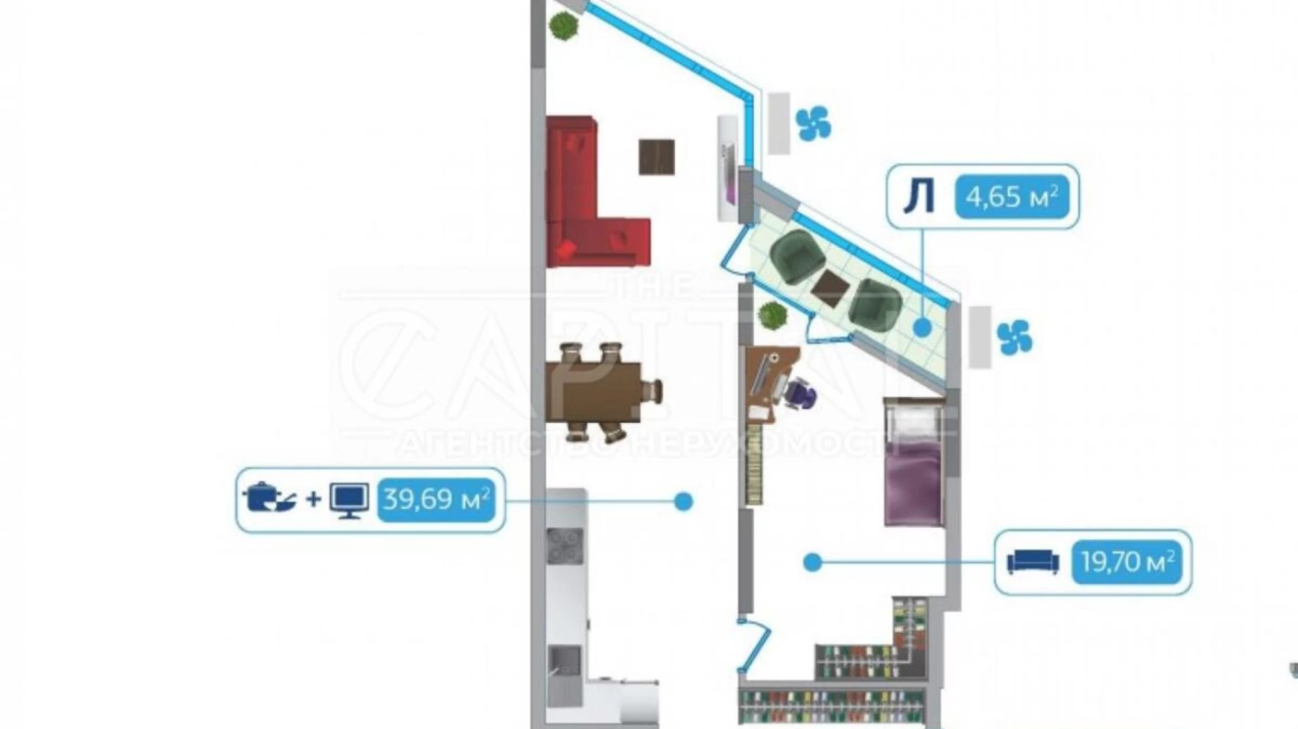 Продается 2-комнатная квартира 106 кв. м в Киеве, просп. Николая  Бажана, 7