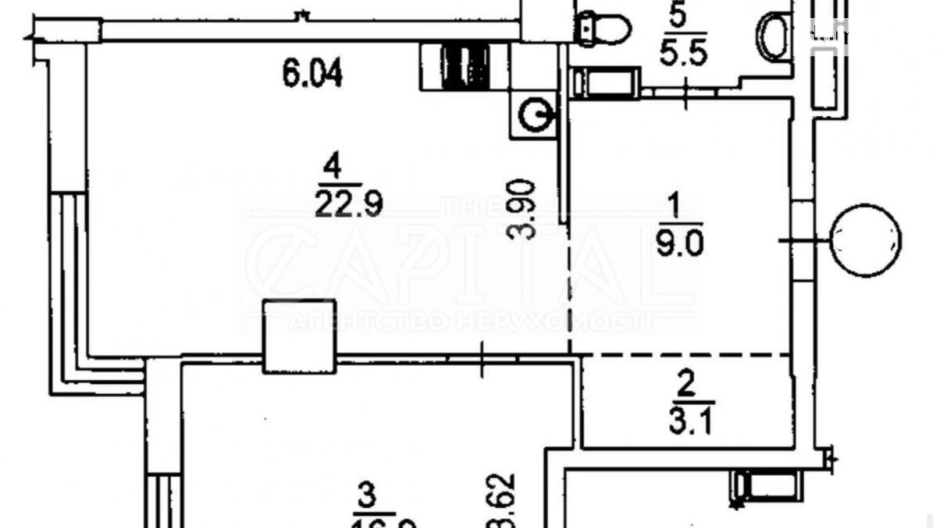 Продается 2-комнатная квартира 57.4 кв. м в Киеве, ул. Трускавецкая, 10Г